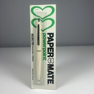 Vintage Papermate PowerPoint Malibu Pen White Medium Blue Ink 1986 NOS NEW